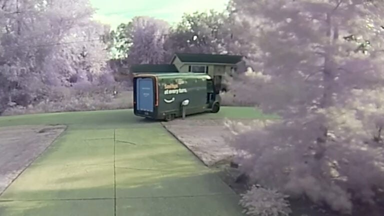 Amazon driver damaged mailbox with their truck