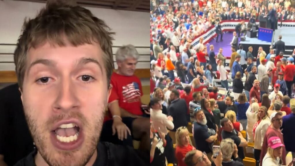 Ohio Man Interrupts Trump Rally, Keeps Calling Him a ‘Liar’: ‘You Are an American Hero’ A picture of Ohio man.