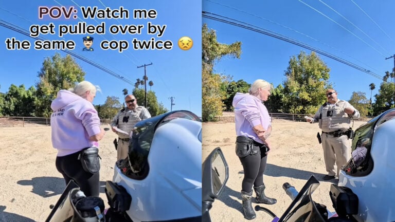 California Motorcyclist Pulled Over Twice by Same Cop, Who Claims Her Video Made Him ‘Famous’