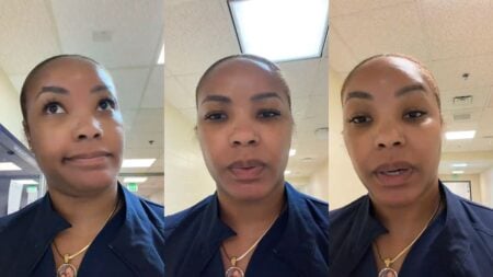 Woman speaking to camera.