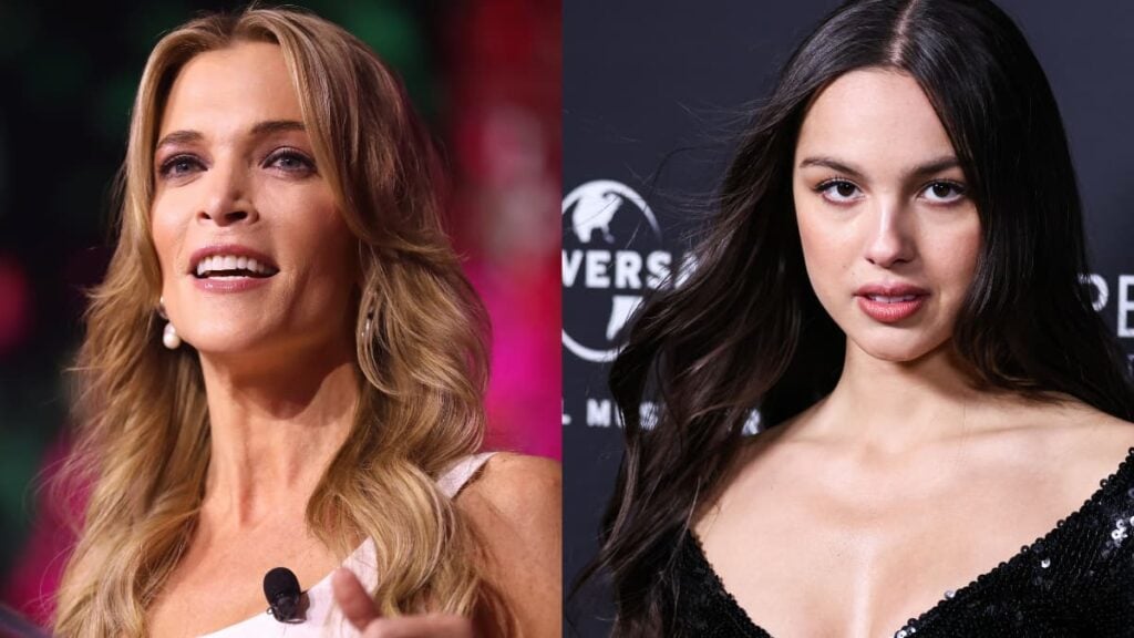 A picture of California singer Olivia Rodrigo and Megyn Kelly.