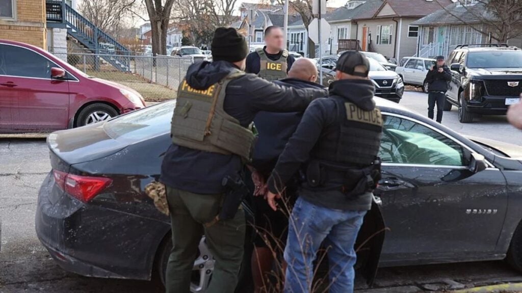 U.S. Immigration and Customs Enforcement (ICE) Enforcement and Removal Operations' (ERO) officers in Chicago, January 2025.