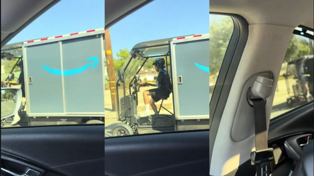 ‘That’s Actually So Diabolically Evil’: California Amazon Delivery Driver’s E-Bike Has Viewers Calling Out Jeff Bezos Amazon cargo e-bike driver.