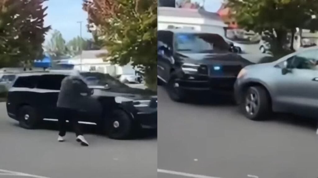 Bad Day for ICE Agents in Oregon as Protesters Destroy Side-View Mirror and Block Cars: ‘They’re Not Welcome in Our Communities’ A picture of ICE agents in Oregon.