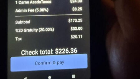 California Restaurant Hits Customer With 5% ‘Admin Fee’ on Top of Mandatory 20% Gratuity: ‘That Bill Is Extortion’ California Restaurant Hits Customer With 5 Percent Admin Fee on Top of Mandatory 20 percent Tip