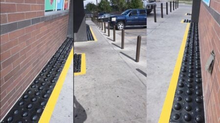 ‘We Lost Our Humanity’: Texas Gas Station’s Anti-Loitering Design Has Viewers Calling Out Hostile Architecture raised domes outside of building