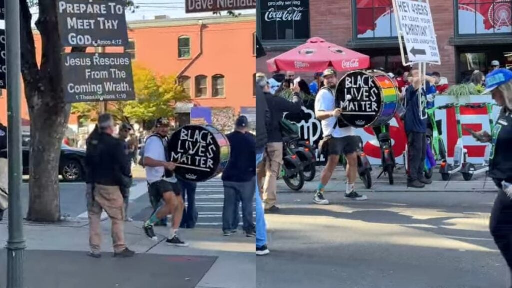 Washington Man Pays Drummer to Follow Christian Street Preacher Around and Annoy Him: ‘Is There a GoFundMe for This Cause?’ A picture taken by Washington man.
