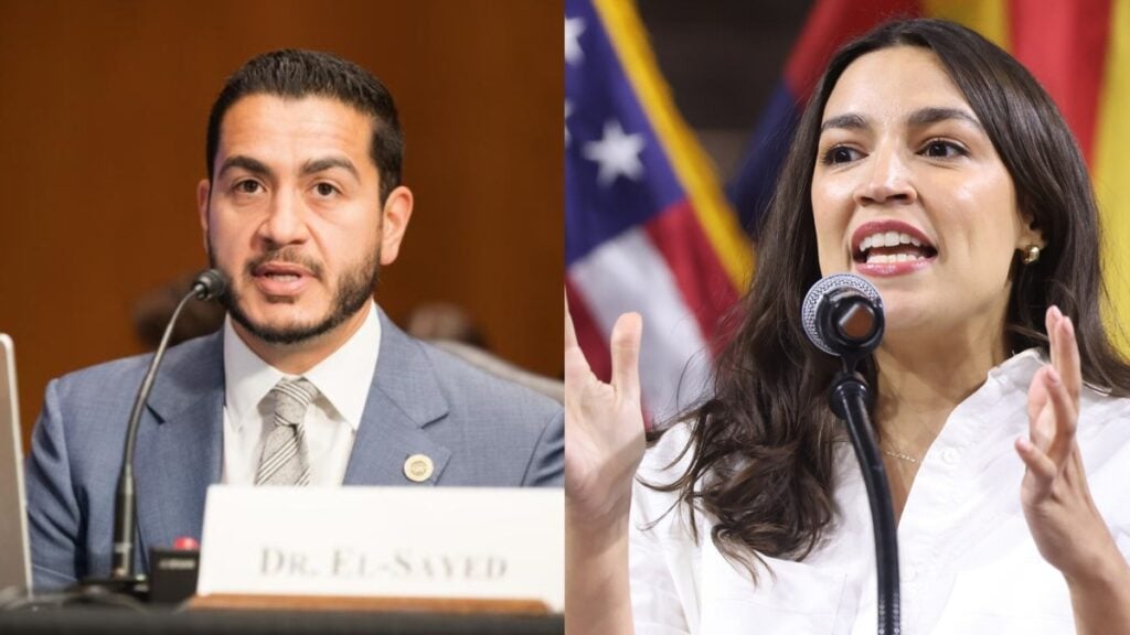 Rep. Alexandria Ocasio-Cortez called claims linking Michigan Senate candidate Abdul El-Sayed to the Muslim Brotherhood “racist” while campaigning for him. The comments drew strong online responses.