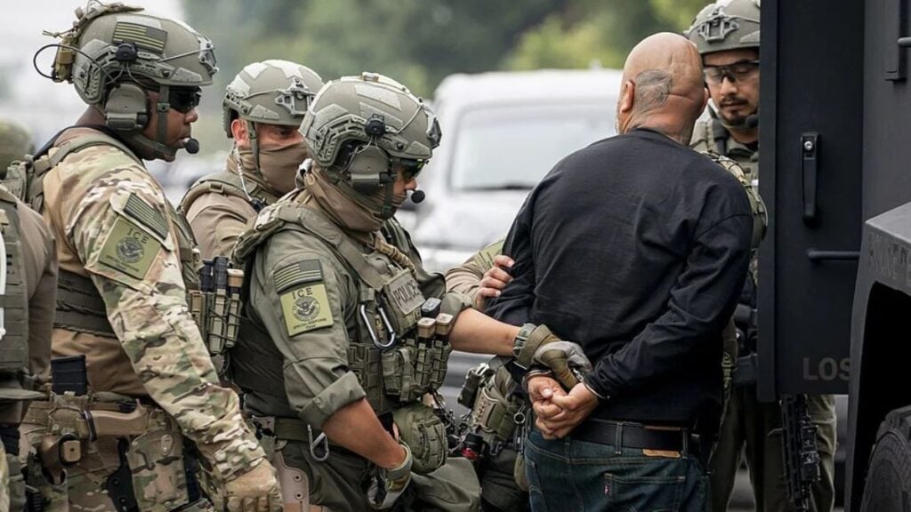 Immigration and Customs Enforcement (ICE) Enforcement and Removal Operations (ERO) in Los Angeles, California, June 12, 2025.