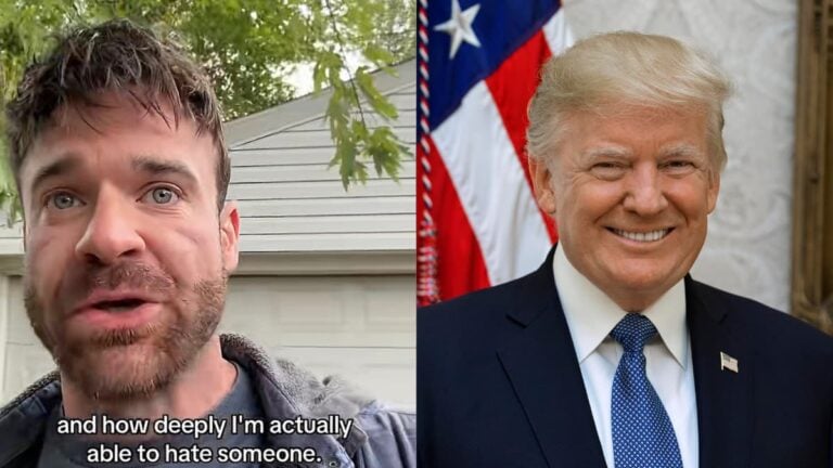 A picture of Michigan man and Trump.