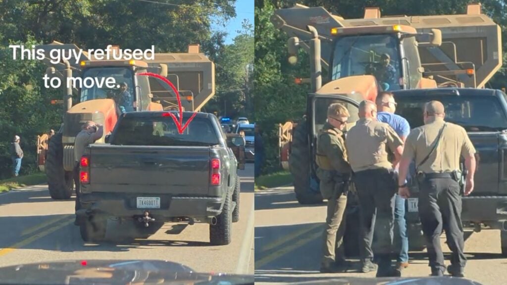Alabama Driver Refuses To Move for Heavy Equipment, Gets Arrested on the Spot: ‘Come and Get Your Boy’ Alabama Driver Refuses To Move for Heavy Equipment, Gets Arrested on the Spot