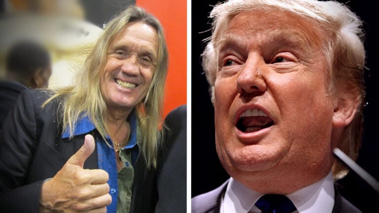 Iron Maiden Nicko McBrain and Donald Trump