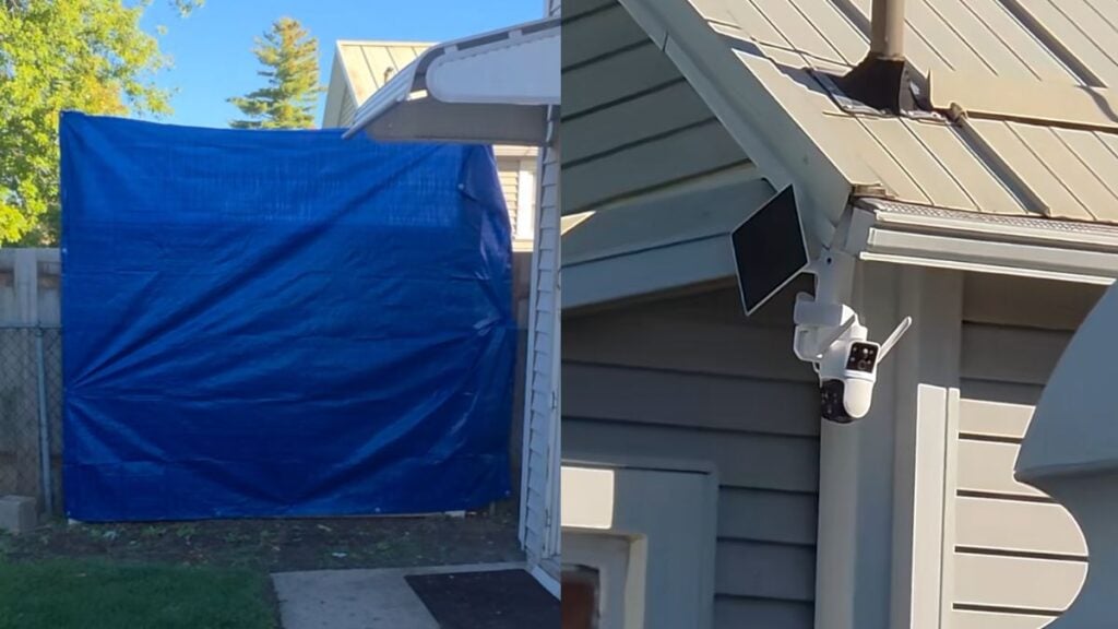 Michigan Man Installs Tarp Over Fence To Block Neighbor’s Invasive Camera From Peeking Into Backyard: ‘Let the Games Begin’ Michigan Man Installs Tarp Over Fence To Block Neighbor’s Invasive Camera From Peeking Into Backyard