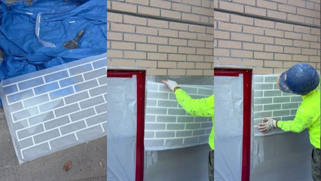 ‘What in the Catfish’: New York Creator Discovers Building’s Brick Walls Are Just Painted On Man painting building wall.