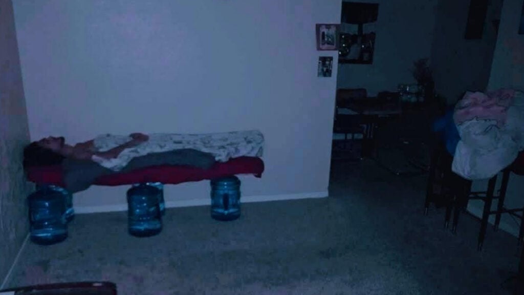 ‘It Looks Like a Still Image From Paranormal Activity’: Man Sleeps on Water Jugs for 2 Months to Escape Bedbugs in Texas Man Sleeps on Water Jugs for 2 Months to Escape Bedbugs in Texas