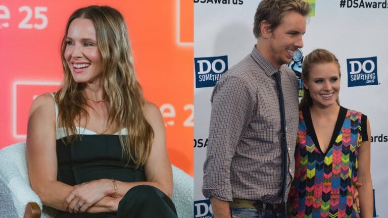 A picture of Michigan actress Kristen Bell and her husband.